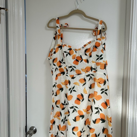 LEMON PRINT RUFFLE HEM TIE SHOULDER MINI DRESS - Picture 5 of 14